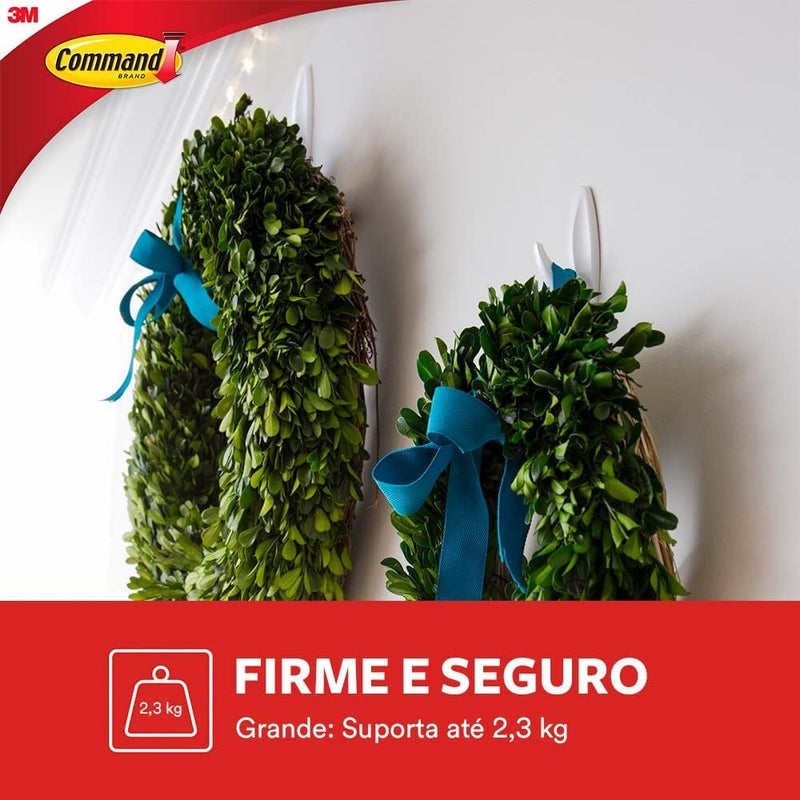 Command Designer Large Hook White color, 1 hook + 2 strips/pack | Holds 2.2 kg | Organize | Decoration | No Tools | Holds Strongly | Damage-Free Hanging (Pack of 2) - Image 3