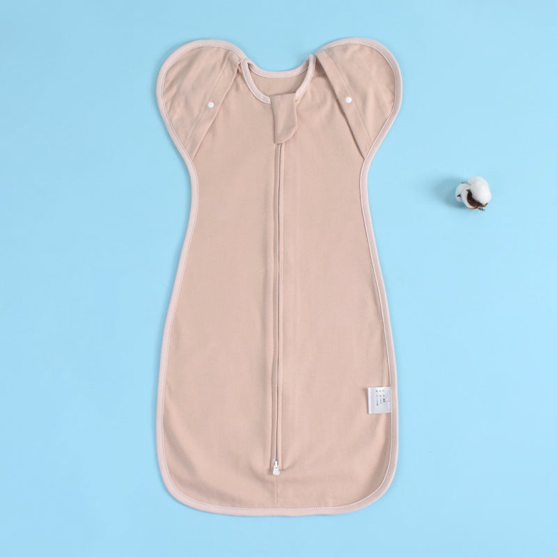 Baby Sleeping Bag Baby Swaddling Towel Newborn Baby Wrap Anti-Scare Stretch Sleeve Towel Baby Surrender Style B- 095 brown