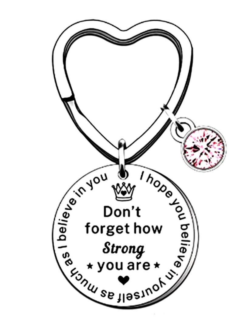 Inspirational Key Ring, Stainless Steel Round Pendant, Friends Keychain Rings, Pendant Keyring for Friends Birthday Valentine Graduation Gifts - Image 1