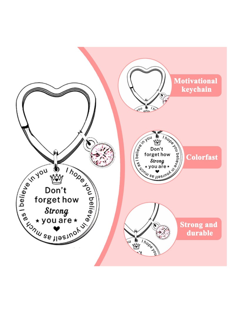 Inspirational Key Ring, Stainless Steel Round Pendant, Friends Keychain Rings, Pendant Keyring for Friends Birthday Valentine Graduation Gifts - Image 2