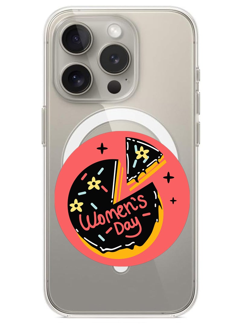 Theodor حافظة مغناطيسية لجهاز آيفون 15 برو 6.1 بوصة متوافقة مع شحن ماج سيف اللاسلكي، غلاف هاتف مقاوم للصدمات ليوم المرأة - Image 1