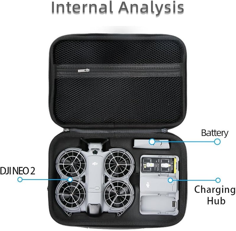 DJI Neo 2 Shoulder Storage Bag Custom Fit Waterproof Black Travel Protection - Image 5