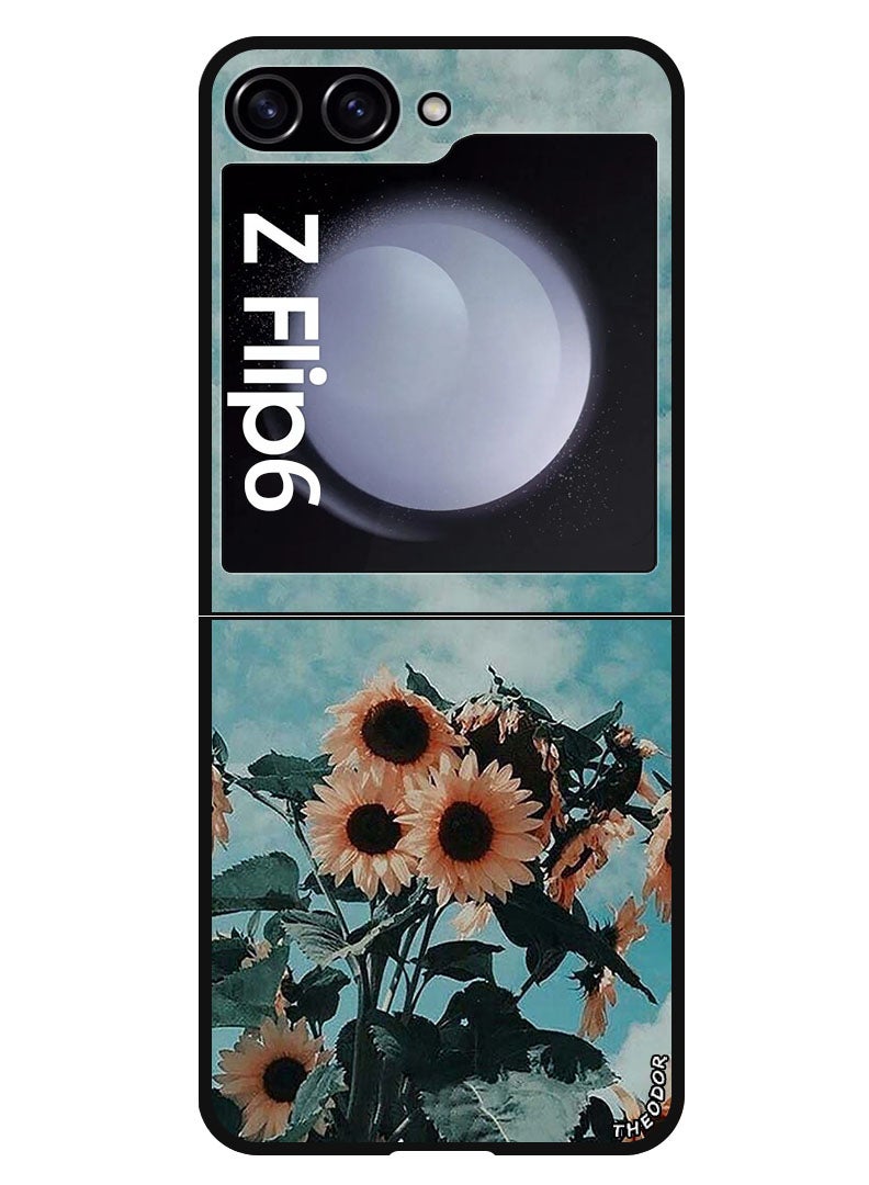 Theodor Protective Case Anti Scratch Shock Proof Bumper Cover For Samsung Galaxy Z Flip 6 Sunflower - Image 1
