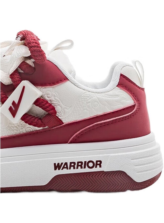 Pull Back Warrior Women'S Thick-Soled Sneakers New Year Red Fashion Casual Sports Shoes J575Z White/Burgundy 38 - Image 3