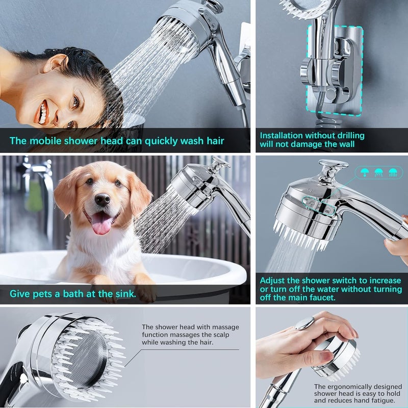 Clefairy Sink Faucet Sprayer Attachment Shower Head Attaches to Tub Faucet Dog Bathing Hose Shower Set for Laundry Bathroom Kitchen - Image 3