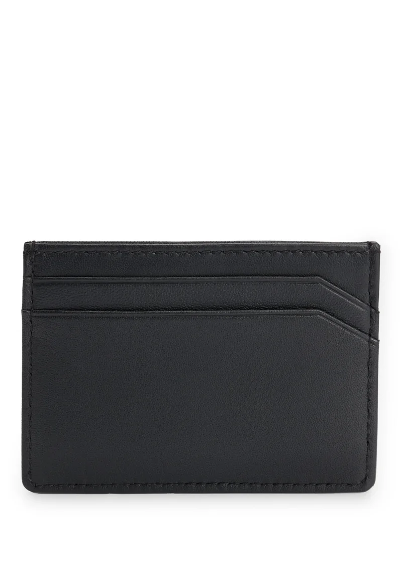 HUGO Leather card holder with logo