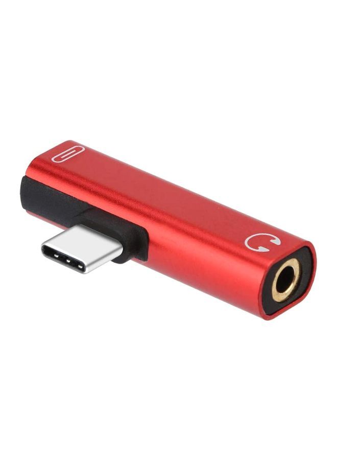NIBEMINENT USB Type C To 3.5mm Aux Audio Cable Adapter For Osmo Pocket Red/Black/Silver  - Image 1