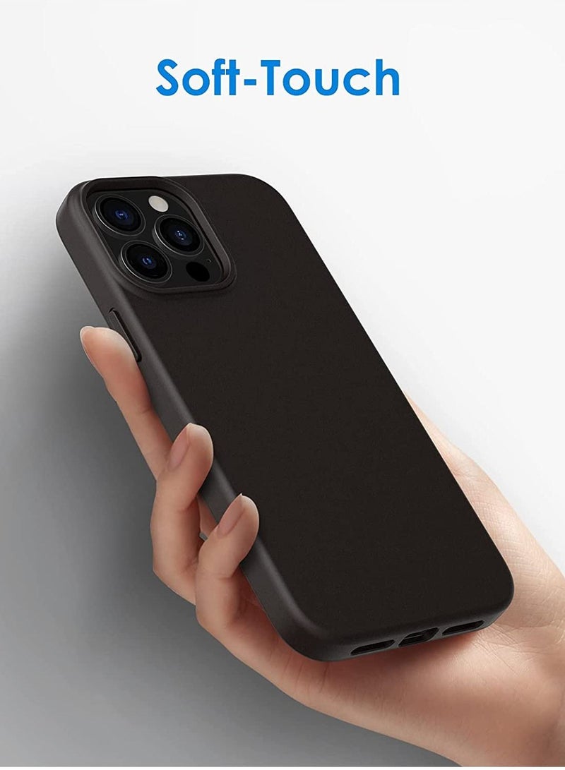 Silicone Case Compatible with iPhone 13 Pro Max 6.7-Inch, Silky-Soft Touch Full-Body Protective Case, Shockproof Cover with Microfiber Lining (Black) - Image 3
