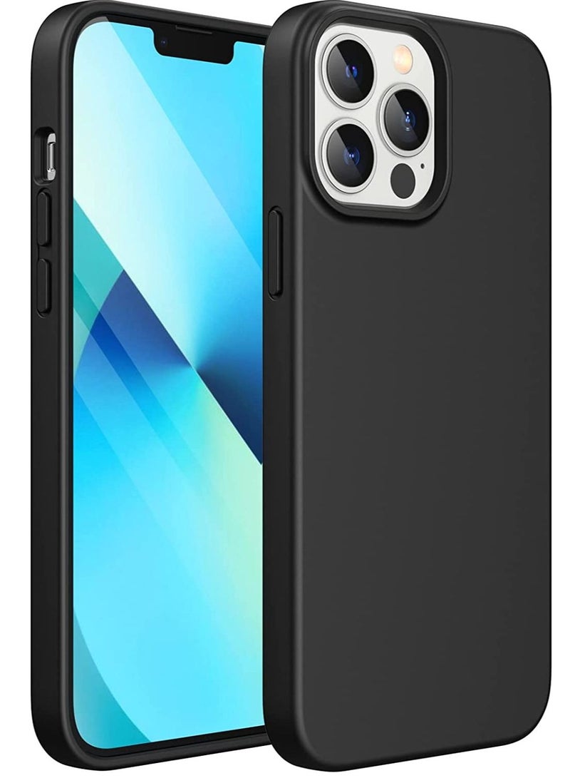 Silicone Case Compatible with iPhone 13 Pro Max 6.7-Inch, Silky-Soft Touch Full-Body Protective Case, Shockproof Cover with Microfiber Lining (Black) - Image 1