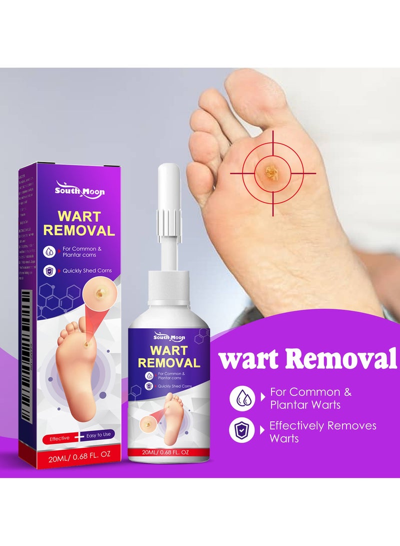 SOUTH MOON Liquid Wart & Corn Remover , Fast-Acting Salicylic Acid Formula for Plantar, Common, and Flat Warts – Effective Corn Removal for Feet, Toes, Fingers, and Hands – Freeze Off Wart 20ml  - Image 1