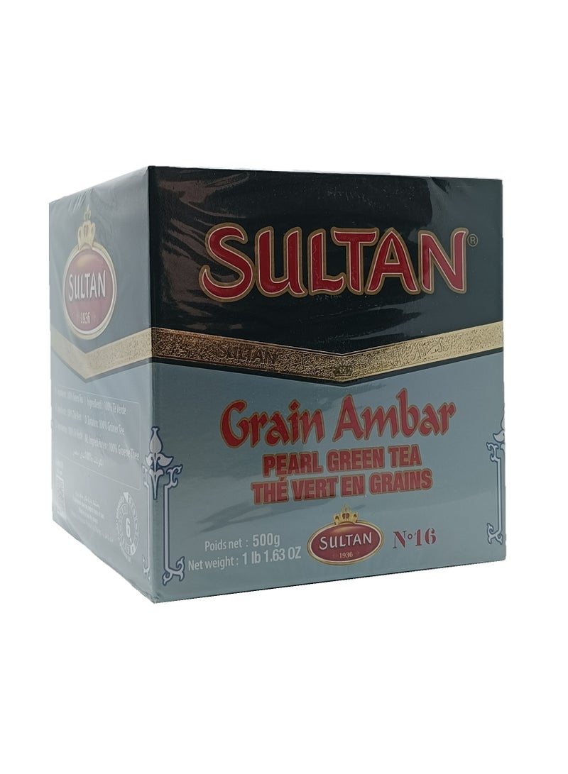 Sultan Moroccan Grain Ambar Pearl Green Tea, 500g - Image 1