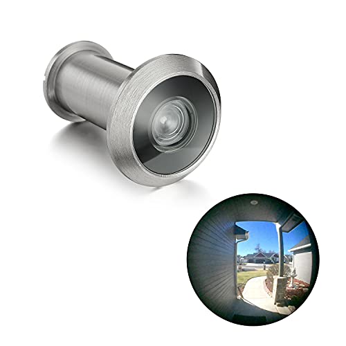 TOGU TG3016NG-SN UL Listed Solid Brass 220-degree Door Viewer with Heavy Duty Privacy Cover for 1-3/8" to 2-1/6" Doors, Satin Nickel Finish - Image 1