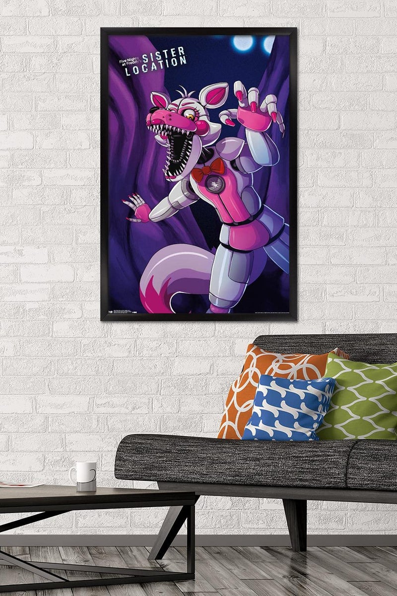 Trends International Five Nights at Freddy's: Sister Location - Funtime Foxy Wall Poster, 22.375" x 34", Black Framed Version - Image 2