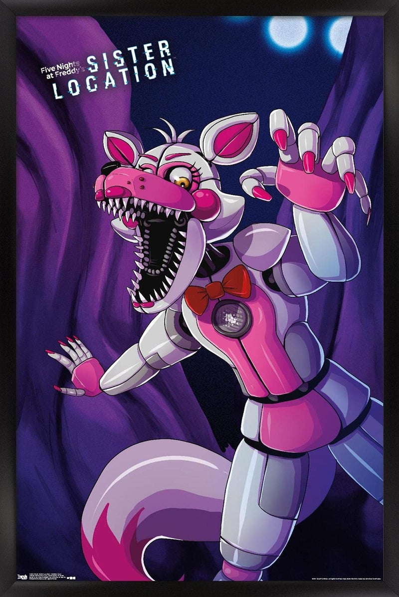 Trends International Five Nights at Freddy's: Sister Location - Funtime Foxy Wall Poster, 22.375" x 34", Black Framed Version - Image 1