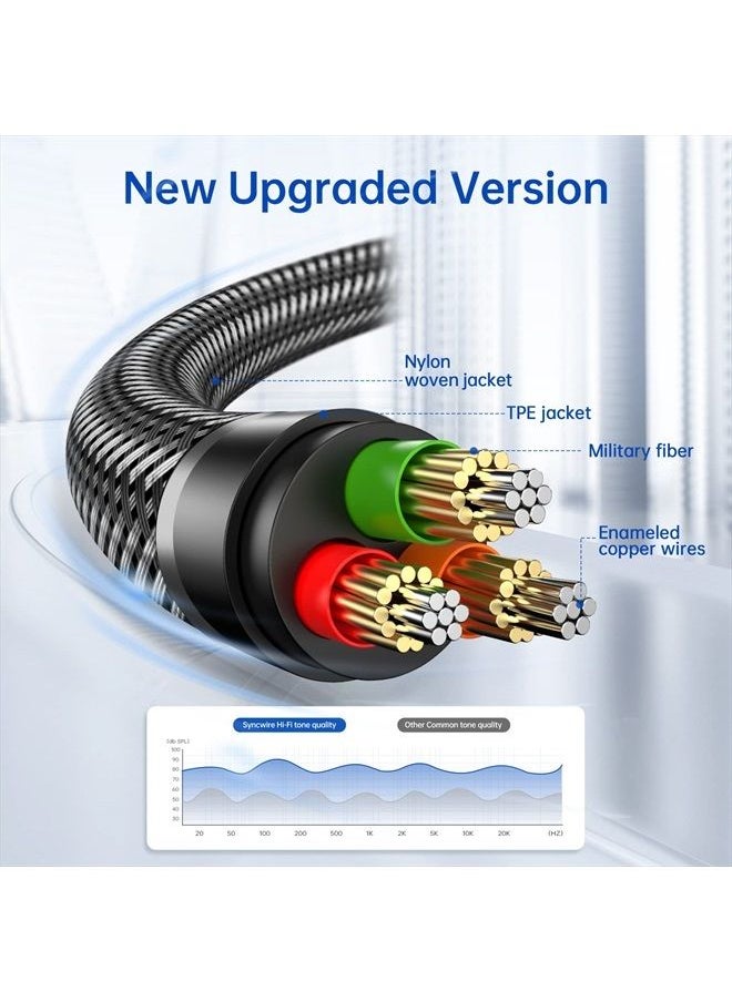 Syncwire - Long Aux Cable 6.5Ft- Auxiliary Audio Cable for Headphones, Car, Home Stereos, iPhone/Ipad iPod/Echo Dot, Galaxy S8/ Galaxy Note 8/ Smartphones & More - Black - Image 1