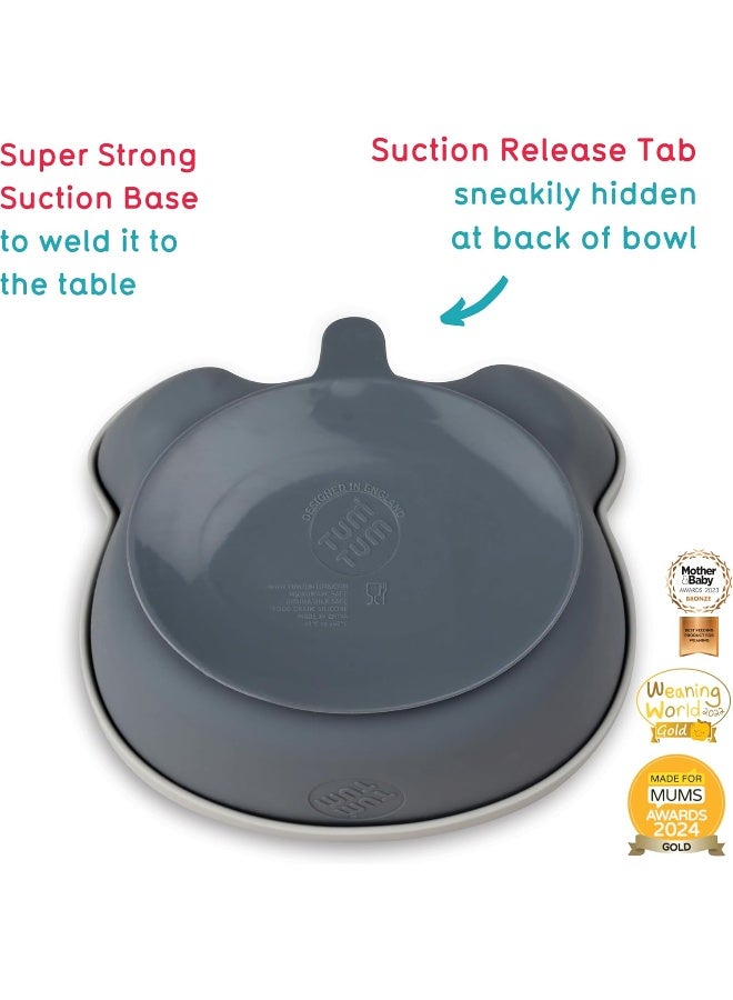 TUM TUM 6m+ Baby & Toddler Stay Put Suction Bowl with Lid & Spoon - Image 3