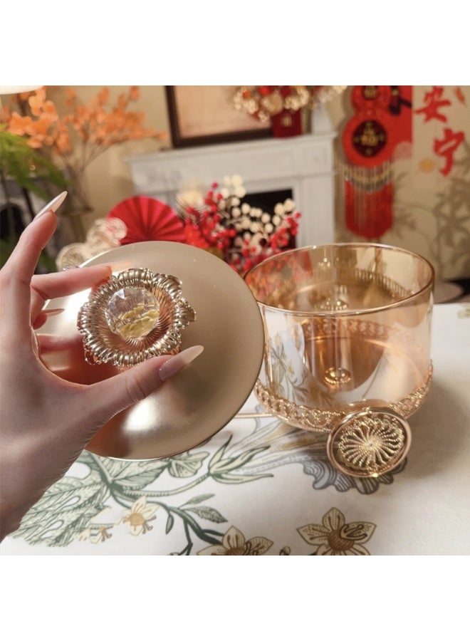 أولودينيز  علبة حلوى فاخرة على شكل عربة حصان – حافظة زجاجية بغطاء ذهبي للتمر أو الحلويات أو الديكور المنزلي - Image 3