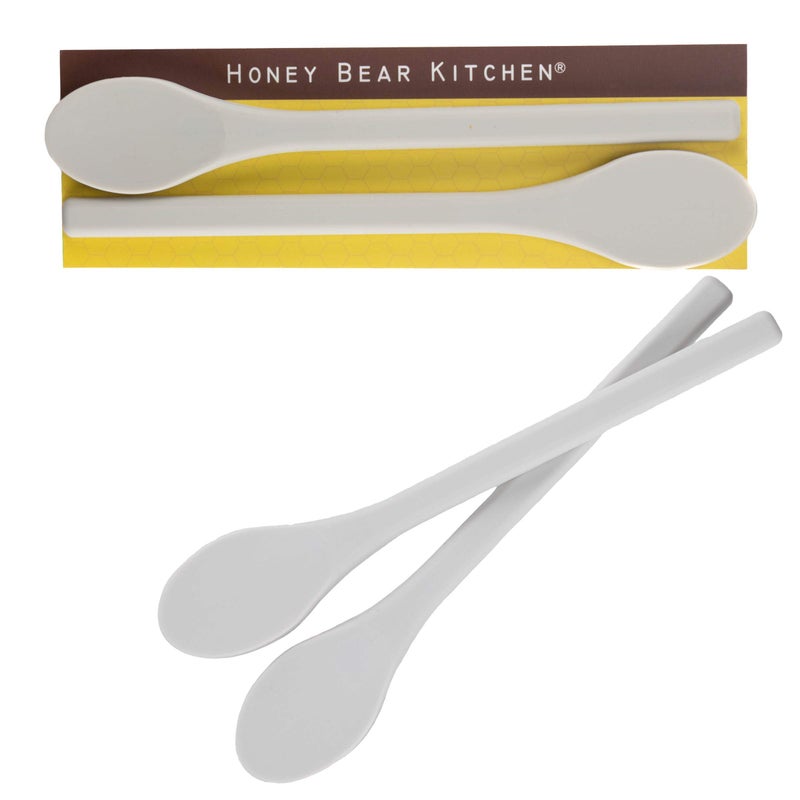 Honey Bear Kitchen Silicone Stirring Spoon Set of 2 Grey Polar Bear for Coffee  Tea