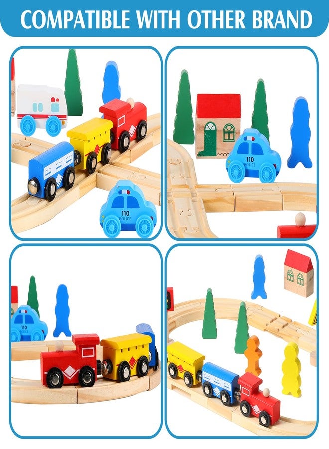 Civaner 33 Pcs Wooden Train Tracks and Magnetic Trains Christmas Packed Toy Railway Carriages Kits for Kids, Toddler, Boys and Girls Play Accessories - Image 5