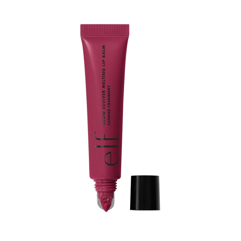 elf e.l.f. Glow Reviver Melting Lip Balm, Hydrating Tinted Lip Balm For A Glossy Finish & Soft, Supple Lips, Vegan & Cruelty-Free, Candied Cranberry - Image 1