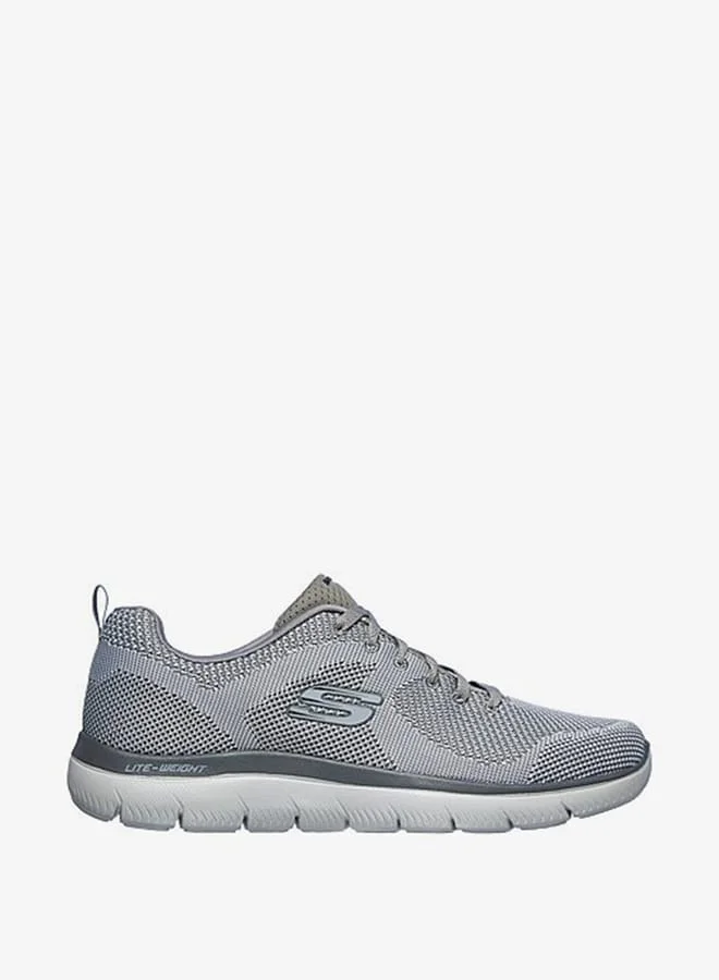سكيتشرز Mens Summits Brisbane Lace-Up Shoes - 232057-LTGY