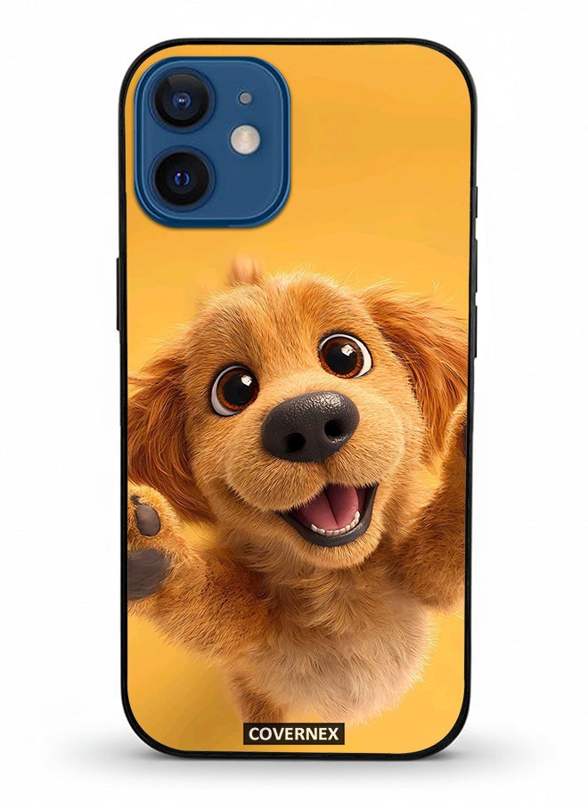 Covernex Apple iPhone 12 Mini Protective Case Cover Printed Featuring Adorable Puppy Portrait - Image 2