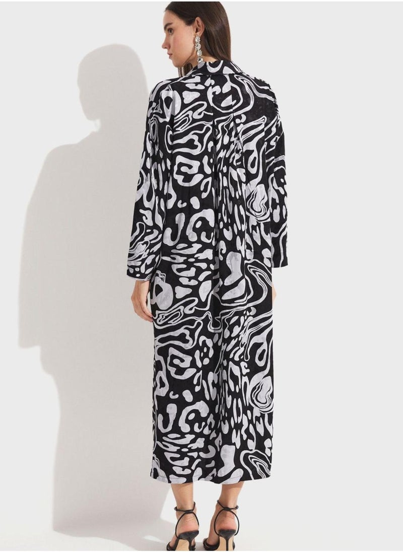 JUNE Abstract Print Midi Dress - Image 2