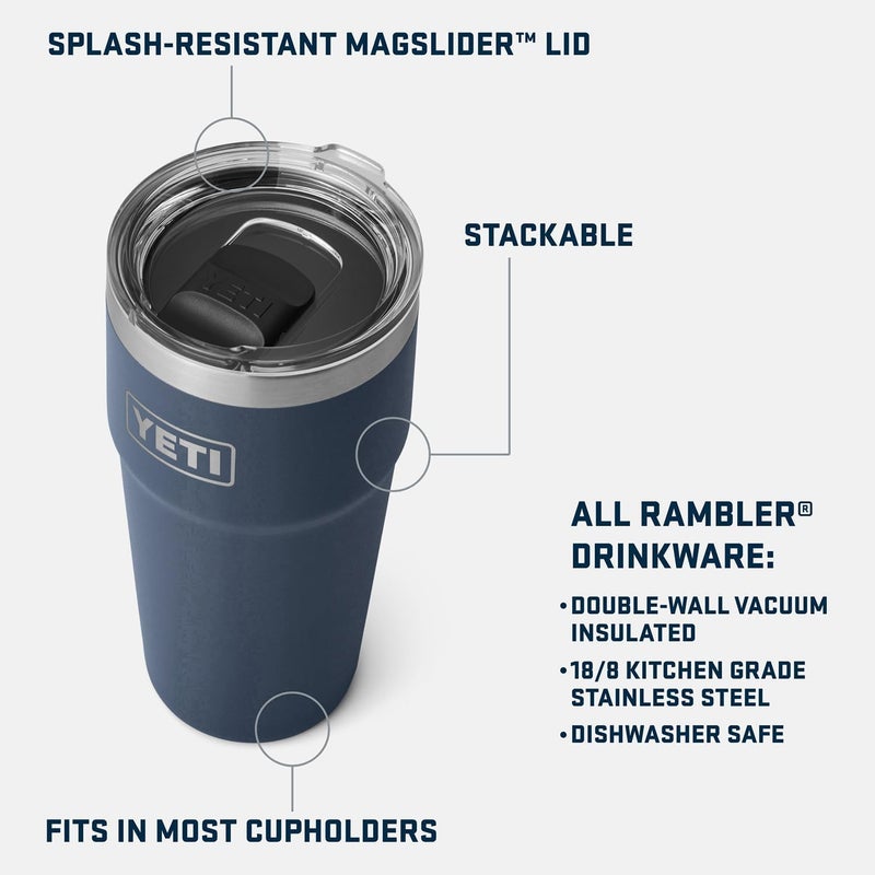 YETI Rambler 20 oz Stackable Tumbler, Stainless Steel, Vacuum Insulated with MagSlider Lid, Venom - Image 2