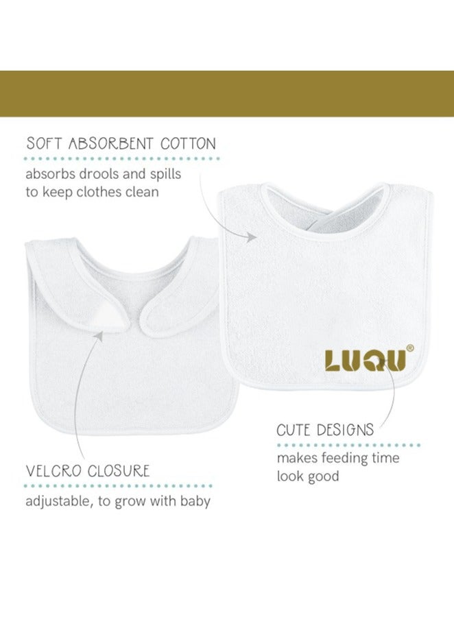 LuQu 3 Bibs Set Soft Washable Adjustable 0+ months - Image 3