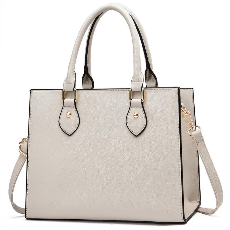 Chicarousal Crossbody Purses And Handbags For Women Pu Leather Tote Top Handle Satchel Shoulder Bags (Cream Grey) - Image 1