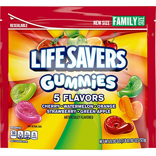 LIFE SAVERS 5 Flavors Gummies Candy Bag Gummy Candy for Goodie Bags Road Trips Treats 26 oz Pack of 6 - Image 1