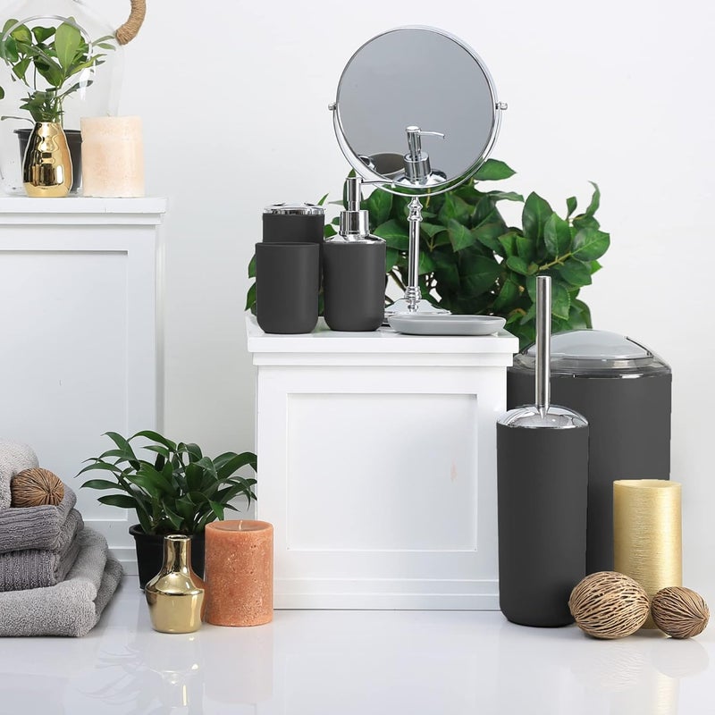 Moss & Stone 6 pcs Bathroom Accessories Set Includes Soap Dispenser, Toothbrush Holder, Toothbrush Cup, Soap Dish, A Complete Decor Black Set - Image 2