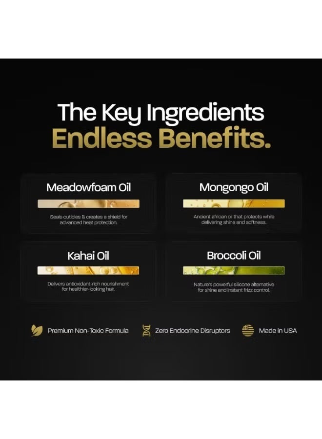 Based 2-Pack Hair Elixir - Weightless Shine Serum with Heat Protection, Controls Frizz & Flyaways, Nourishes with Meadowfoam & Mongongo Oils, Non-Toxic Formula for All Hair Types - Image 5