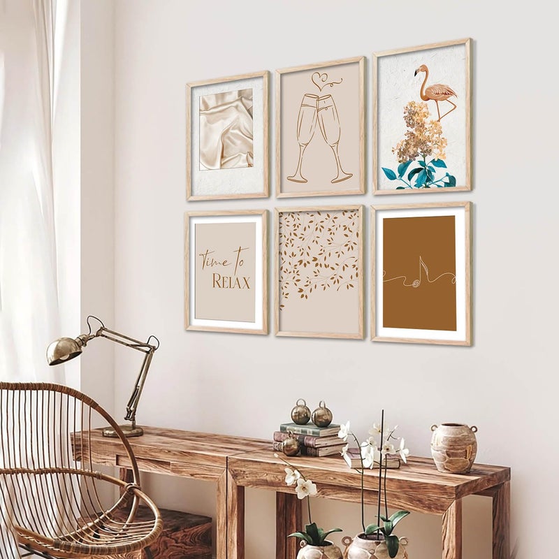 walllane Boho Abstract Gallery Wall Art Flower Line Art For Wall Hanging Frames Boho Wall Pster With Frames Home Decor 10x13 inch A - Image 5