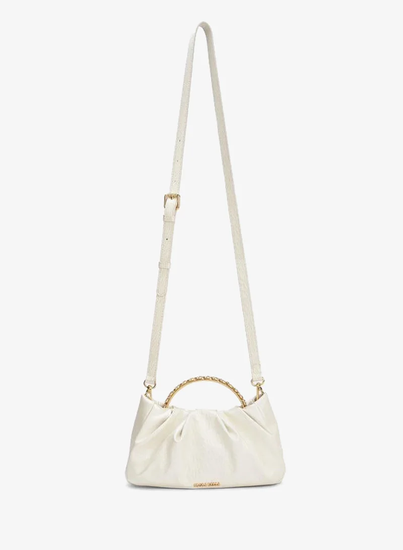 Flora Bella By Shoexpress CREAM Crossbody Bag with Detachable Shoulder Strap for Women | Best Price UAE