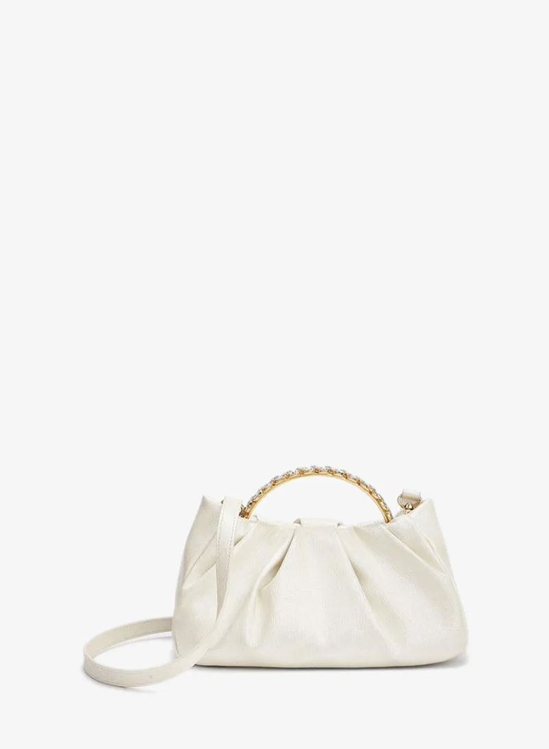 Flora Bella By Shoexpress CREAM Crossbody Bag with Detachable Shoulder Strap for Women | Best Price UAE