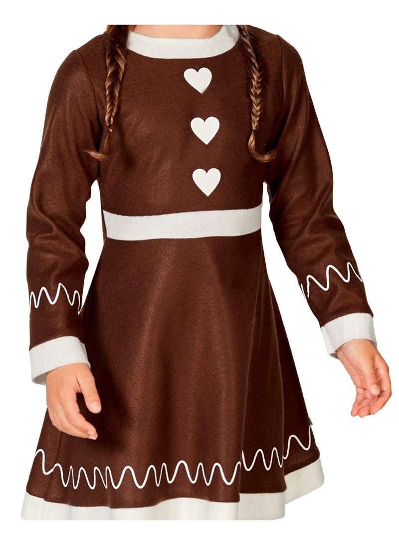 MAD TOYS Gingerbread Girl Festive Child Costume, Fancy Dress with Hat Age 3  to 8 years - Image 3