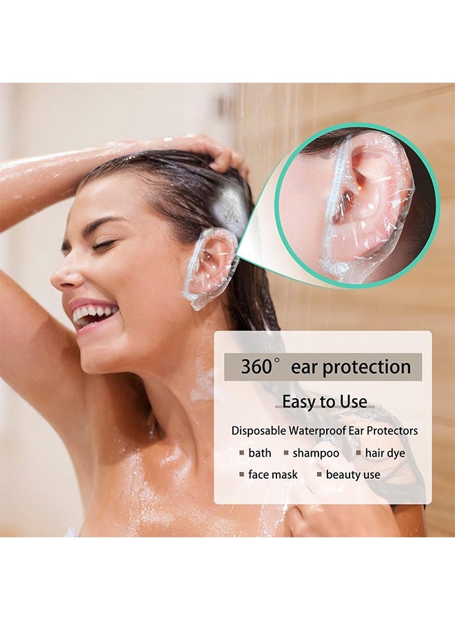 100 PCS Ear Protector Caps Disposable Elastic Clear Shower Water Ear Covers Large For Hair Dye, Shower, Bathing Ear Cover Caps, Spa Home Use Hotel And Hair Salon - Image 4