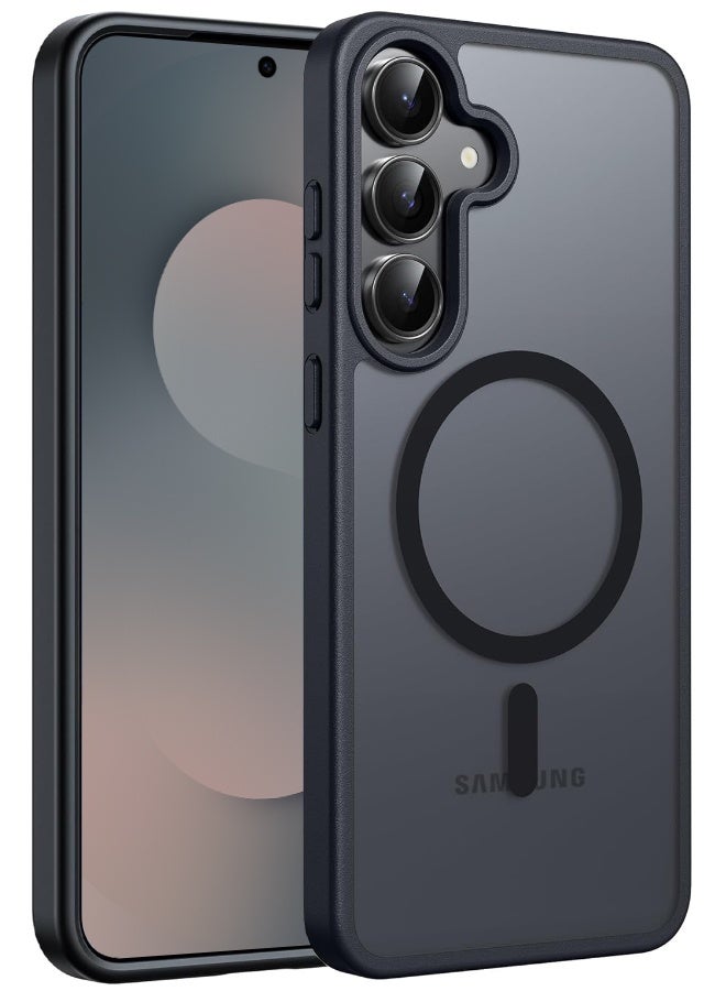 DUX DUCIS Magnetic Case for Samsung Galaxy S25 FE, [Compatible with Magsafe] [Camera Protection] [Anti-Fingerprint] Translucent Matte Hard Back with Soft Edge Slim Thin Shockproof Phone Cover (6.7 inch/Black) - Image 1