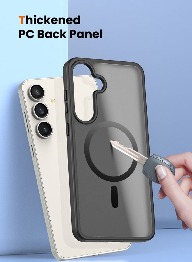 DUX DUCIS Magnetic Case for Samsung Galaxy S25 FE, [Compatible with Magsafe] [Camera Protection] [Anti-Fingerprint] Translucent Matte Hard Back with Soft Edge Slim Thin Shockproof Phone Cover (6.7 inch/Black) - Image 4