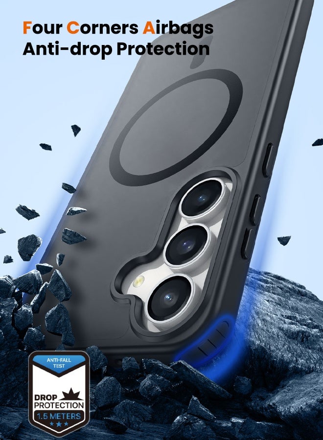 DUX DUCIS Magnetic Case for Samsung Galaxy S25 FE, [Compatible with Magsafe] [Camera Protection] [Anti-Fingerprint] Translucent Matte Hard Back with Soft Edge Slim Thin Shockproof Phone Cover (6.7 inch/Black) - Image 5