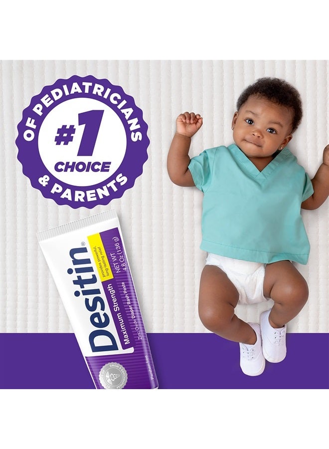 Desitin Maximum Strength Baby Diaper Rash Cream with 40% Zinc Oxide for Treatment, Relief & Prevention, Hypoallergenic, Phthalate- & Paraben-Free Paste, 4.8 oz - Image 2
