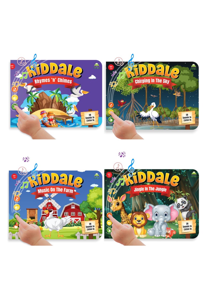 Kiddale Pack of 4 Musical Rhymes Book|8 Classical +16 Rhymes each for Farm,Wild Animals & Birds |28 Sounds each|Interactive Touch n Play Sound Book|Best Muiscal Gift for 1-3 Years|Sing Along Books  - Image 2