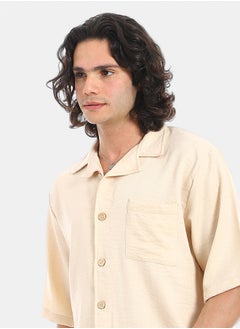 Red Circle Linen Turn Down Collar Shirt and Pants Set  - Image 4