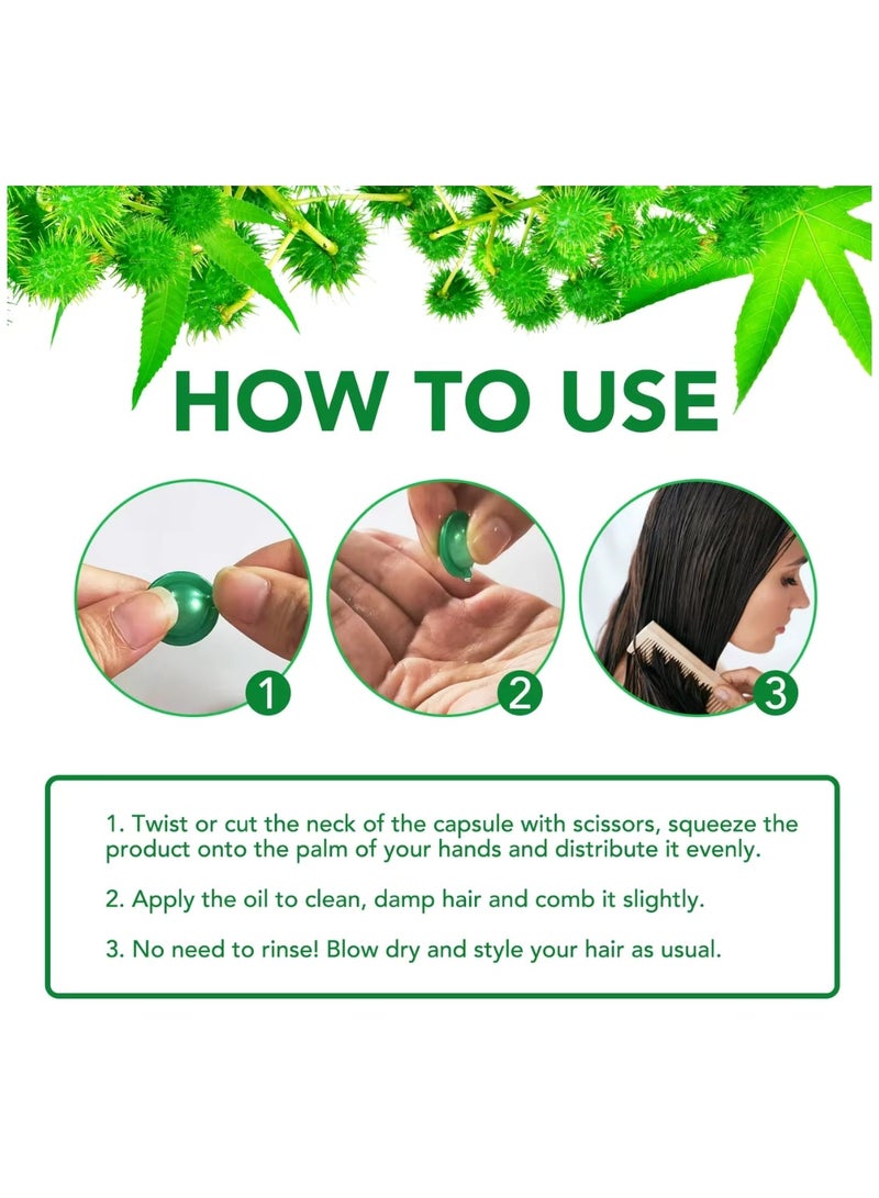 ALIVER 40 Pcs Jamaica Black Castor Hair Repair Oil Capsules Organic Jamaican Black Castor Oil with Keratin & Multivitamins Hair Repair Oil Shines Nourishing Repair Dry & Damaged Hair Treatment Leave-In Serum - Image 5