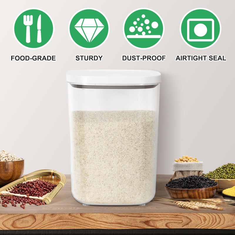 TBMax Large Flour Storage Container 10.56 Qt, 20 Lbs Rice Container with Pop Up Lid & Measuring Scoop for Flour, Cereal, Dry Food Storage and Kitchen Pantry Organization - Image 5