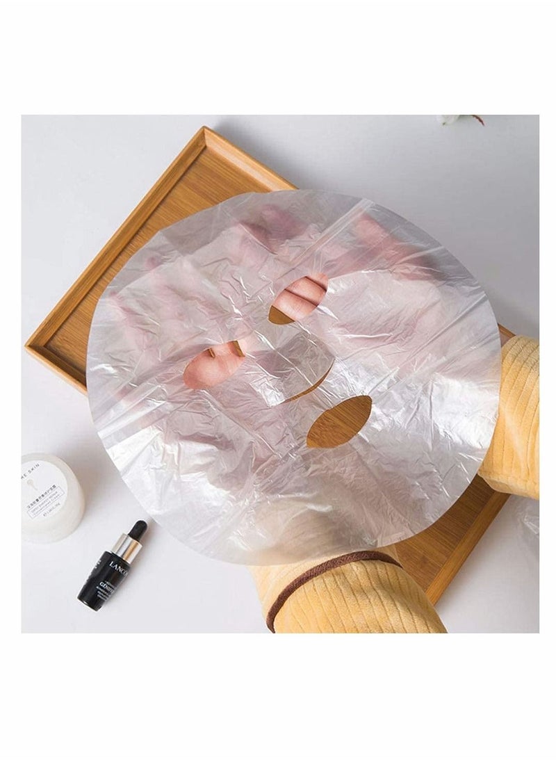 SYOSI 400Pcs DIY Facial Sheet Plastic Disposable Spa Skin Care Pre-cut Facial Paper Sheet Film for Home and Salon Clear  - Image 2
