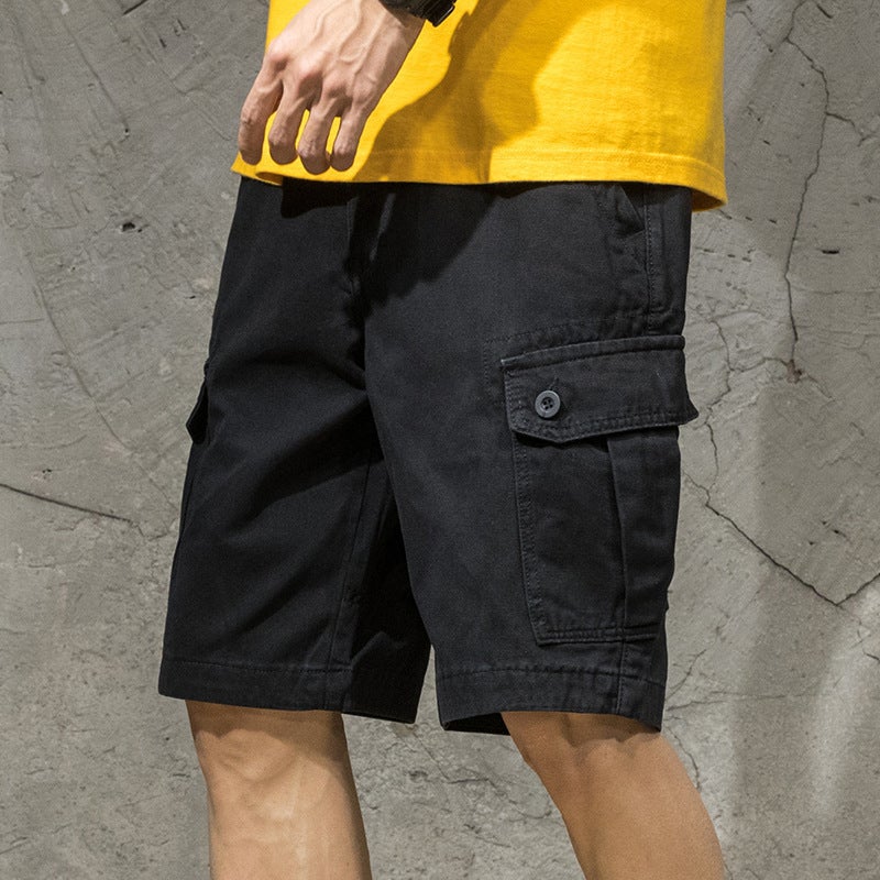 Foreign Trade Work Shorts Mens Trendy Brand Ins All-match Japanese Style Trendy Casual Loose Five-point Pants Summer Thin Five-point Pants Green  - Image 4