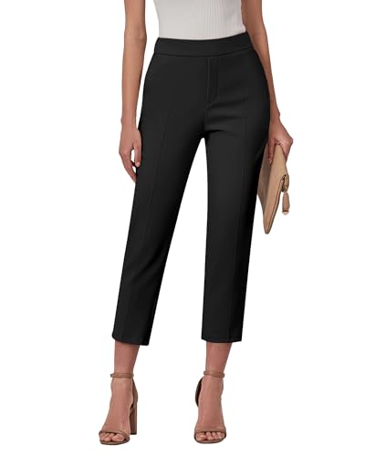 GRAPENT Women's High Waisted Black Capri Pants - Size XL (16/18) - Image 1