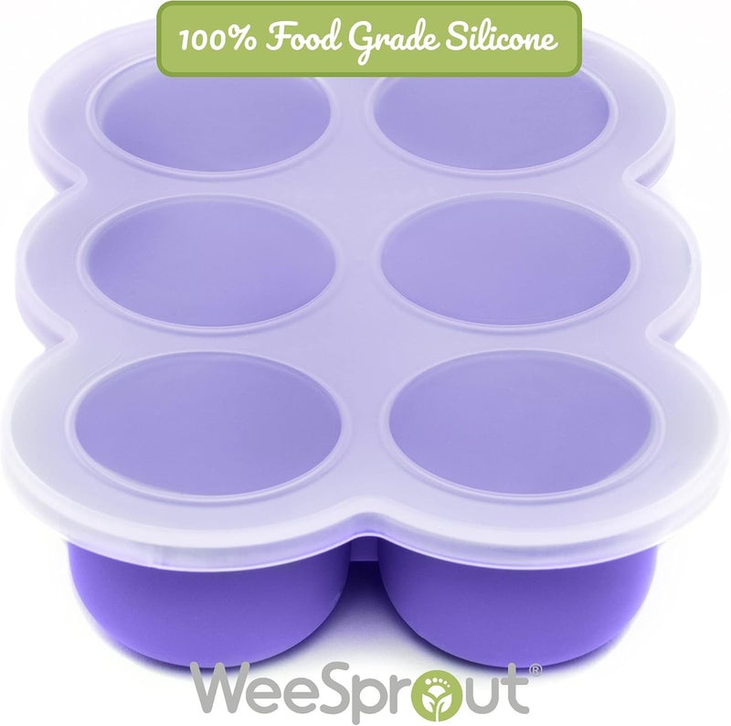 WeeSprout Freezer Tray (Bright Purple, Six 3 Ounce Sections) - Image 3